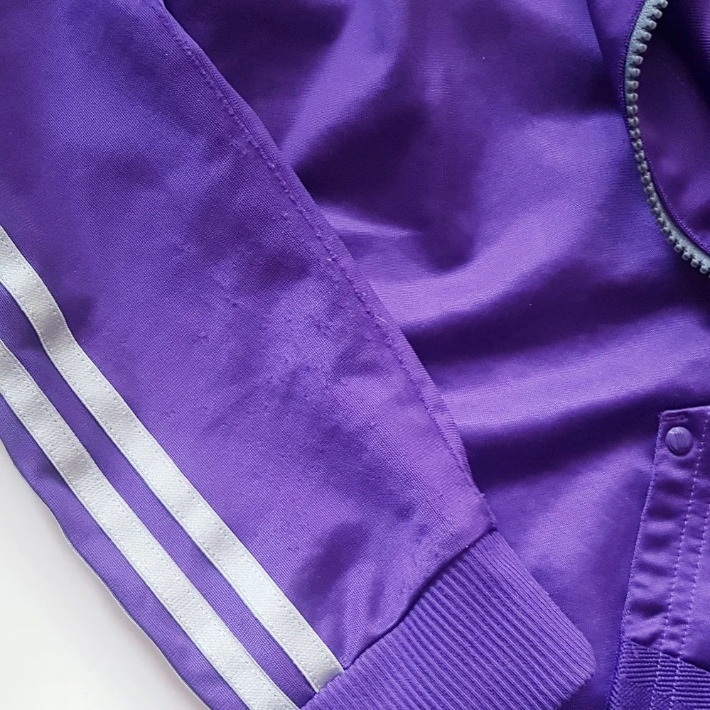 ADIDAS Purple Ruffled Raglan Shoulder Zip-Up Track Jacket - Picture 7 of 13